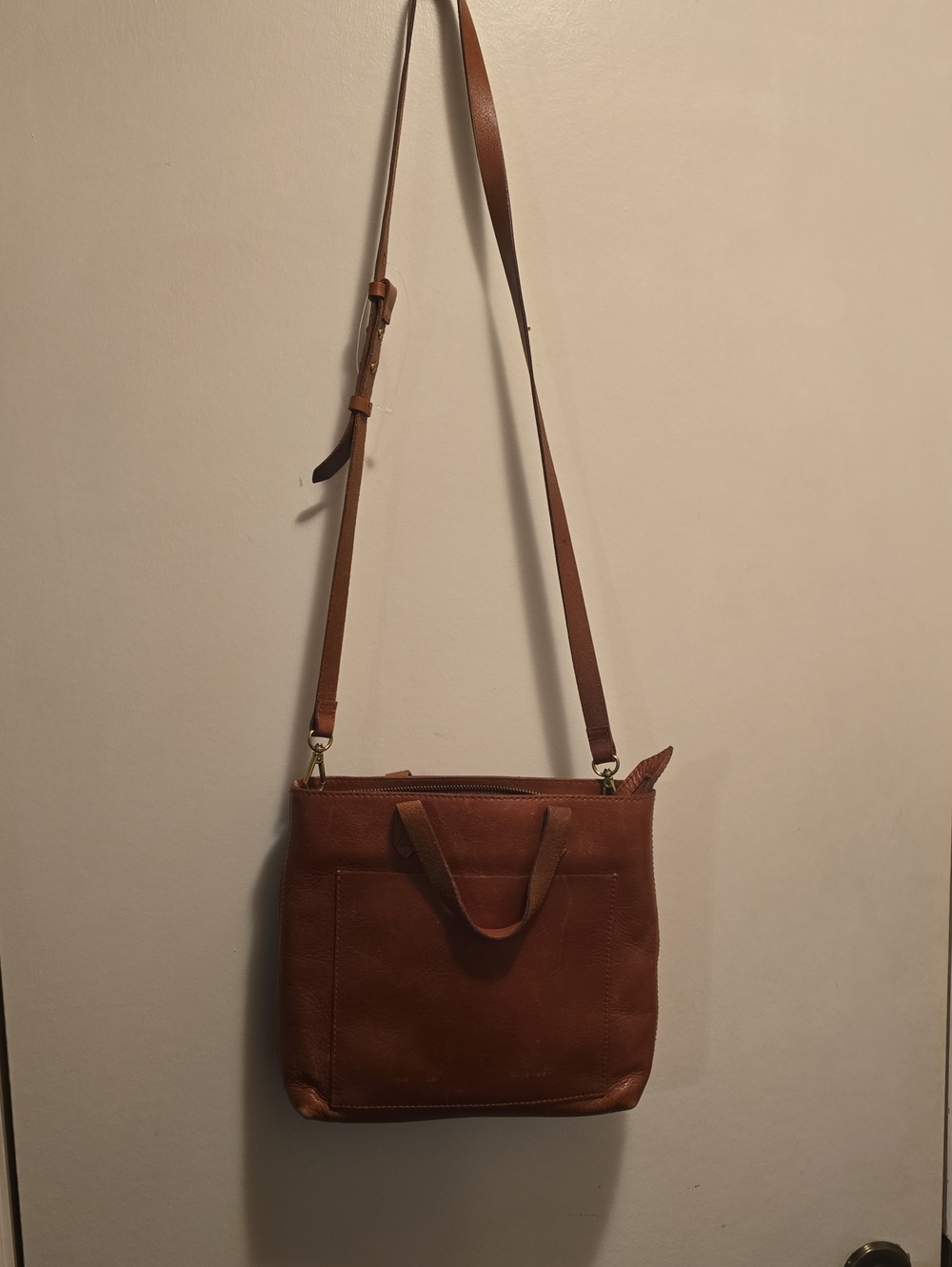 Madewell Classic Brown Leather Crossbody Tote